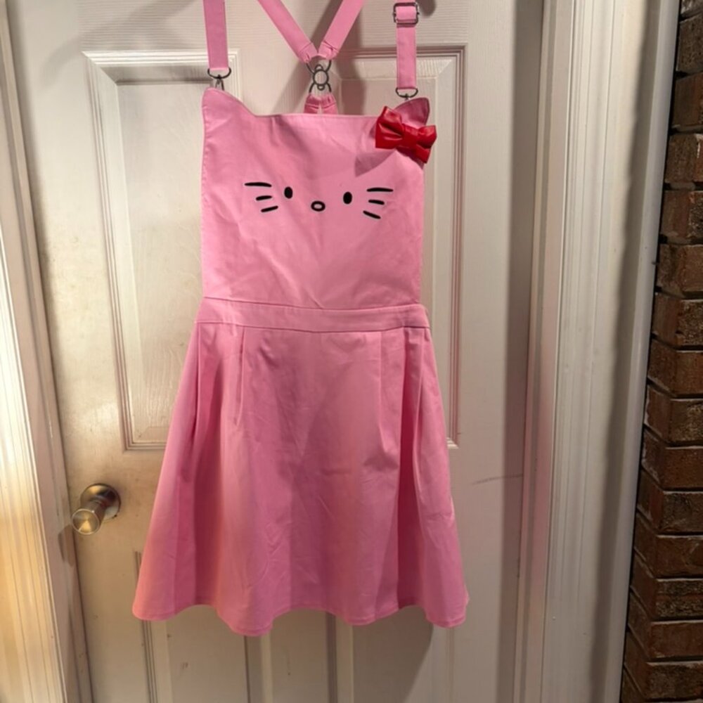 DOLLS KILL cute kitty overall mini dress